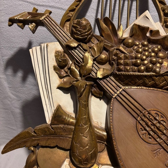 Vintage Syroco Inc 1971 Large Hanging Musical Hard Plastic Mandolin Wall Decor - Picture 11 of 11